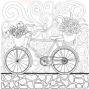 Bicycle of Life Colouring Sheet Printable with Inspirational Quote