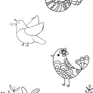 Animal Friends Birds of a Feather Colouring Page – Kids Printable