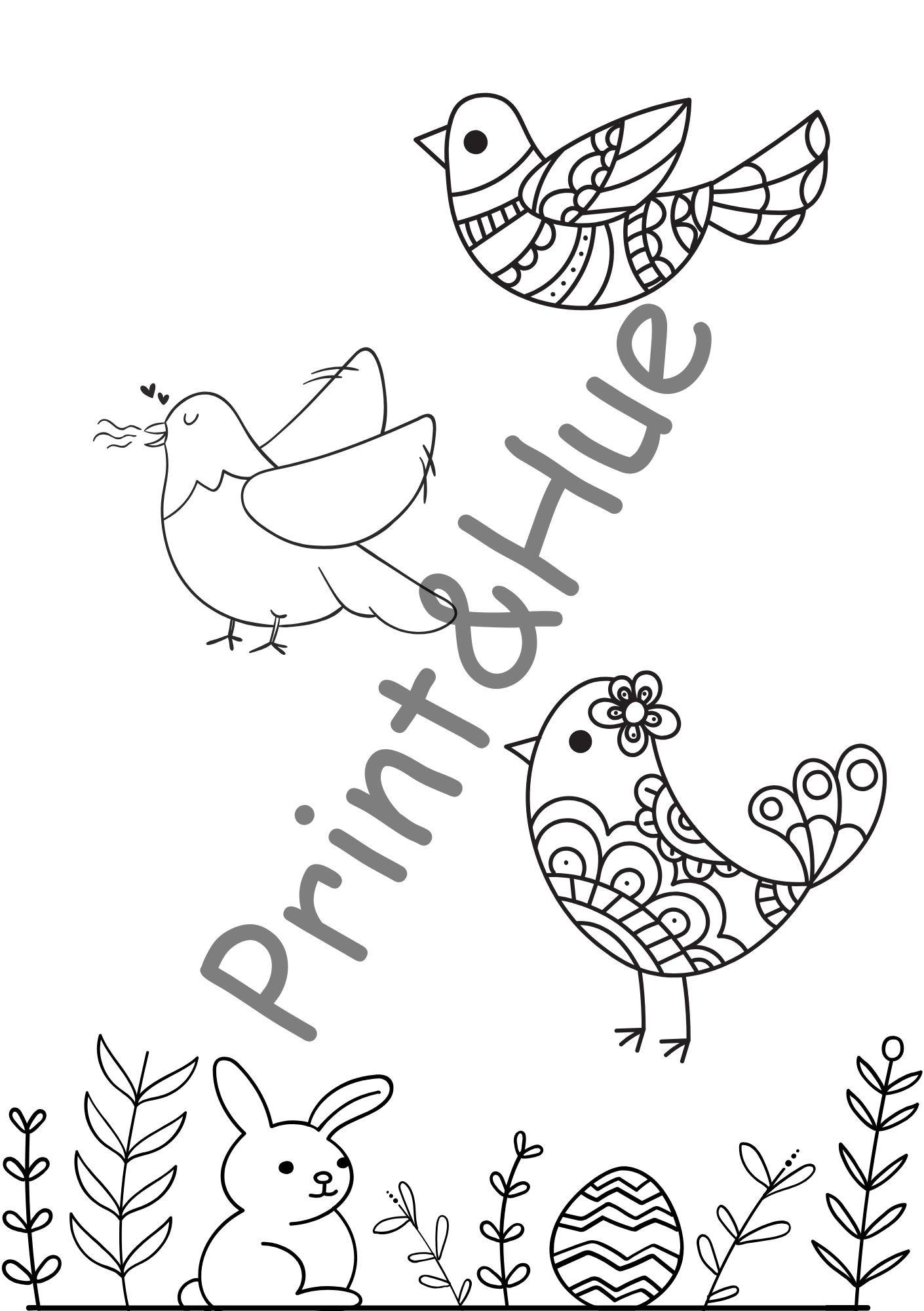 Animal Friends Birds of a Feather Colouring Page – Kids Printable