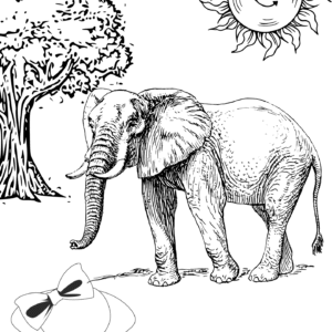 Printable Elephant Colouring Page – Kids Learning & Fun Activity