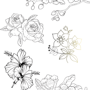 Aesthetic Flowers Colouring Sheet Printable – Relaxing Floral Design