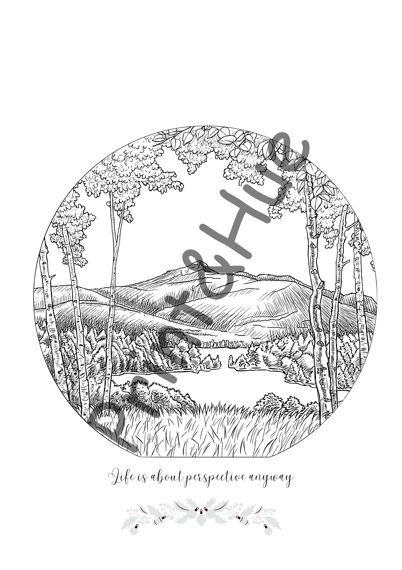 Inspirational Adult Colouring Page – All About Perspective Printable