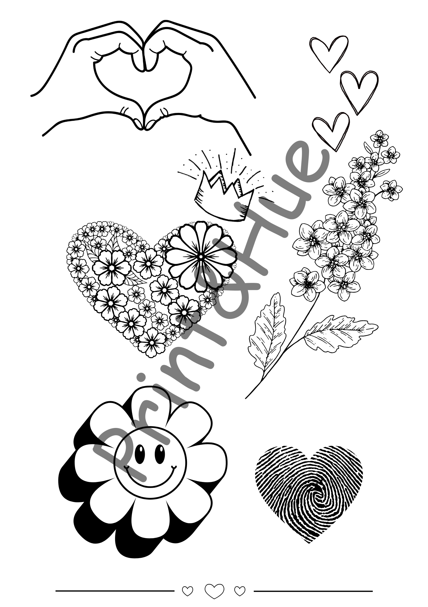 Love in Many Shapes – Heart Themed Colouring Pages for Kids