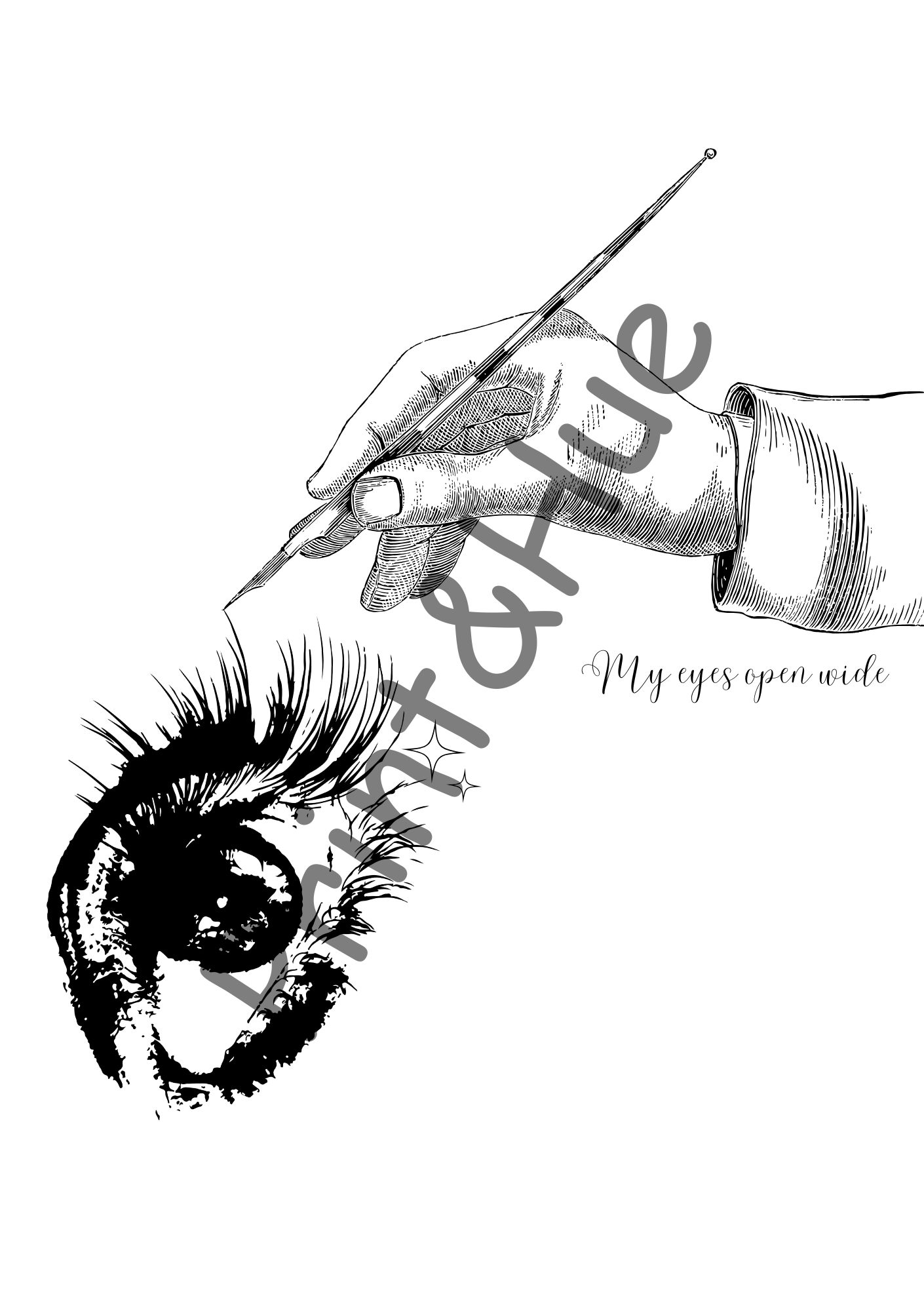 Mindful Eye Illustration Colouring Page – Printable for Adults