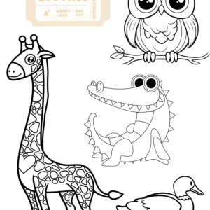 Cute Zoo Friends Colouring Pages for Kids | Printable Animal Sheets