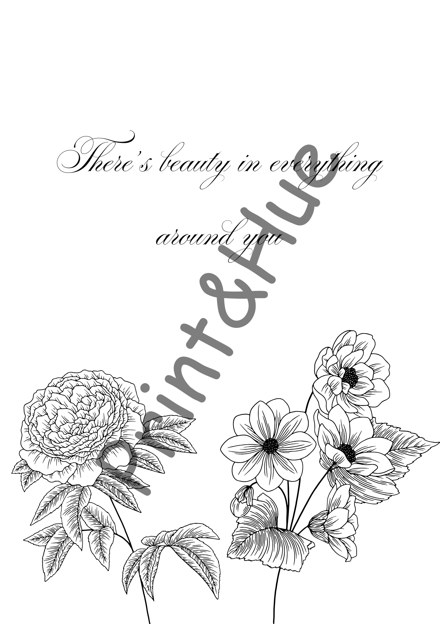 Flower Colouring Sheet Printables Set | Floral Designs for Relaxation - Image 3