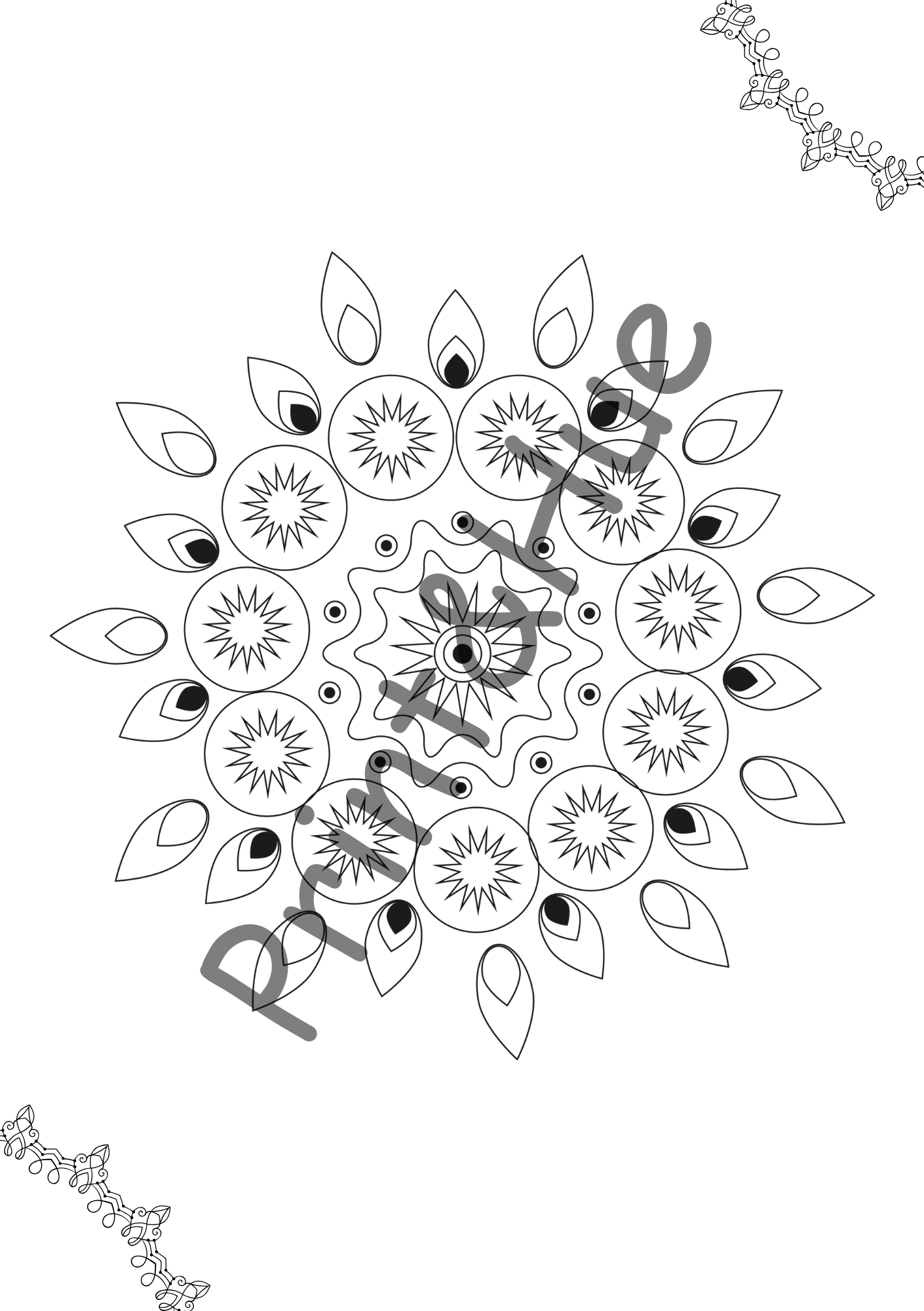 Pattern Art Colouring Sheets Combo Set | Printable Stress Relief Pages - Image 3